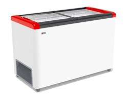 ЛАРЬ МОРОЗИЛЬНЫЙ GELLAR FG 400 С ПРЯМОЕ СТЕКЛО КРАСНЫЙ (ПРОПАН) 389350